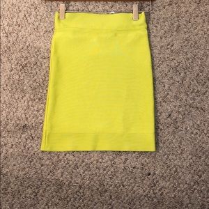 BCBG neon green mini skirt